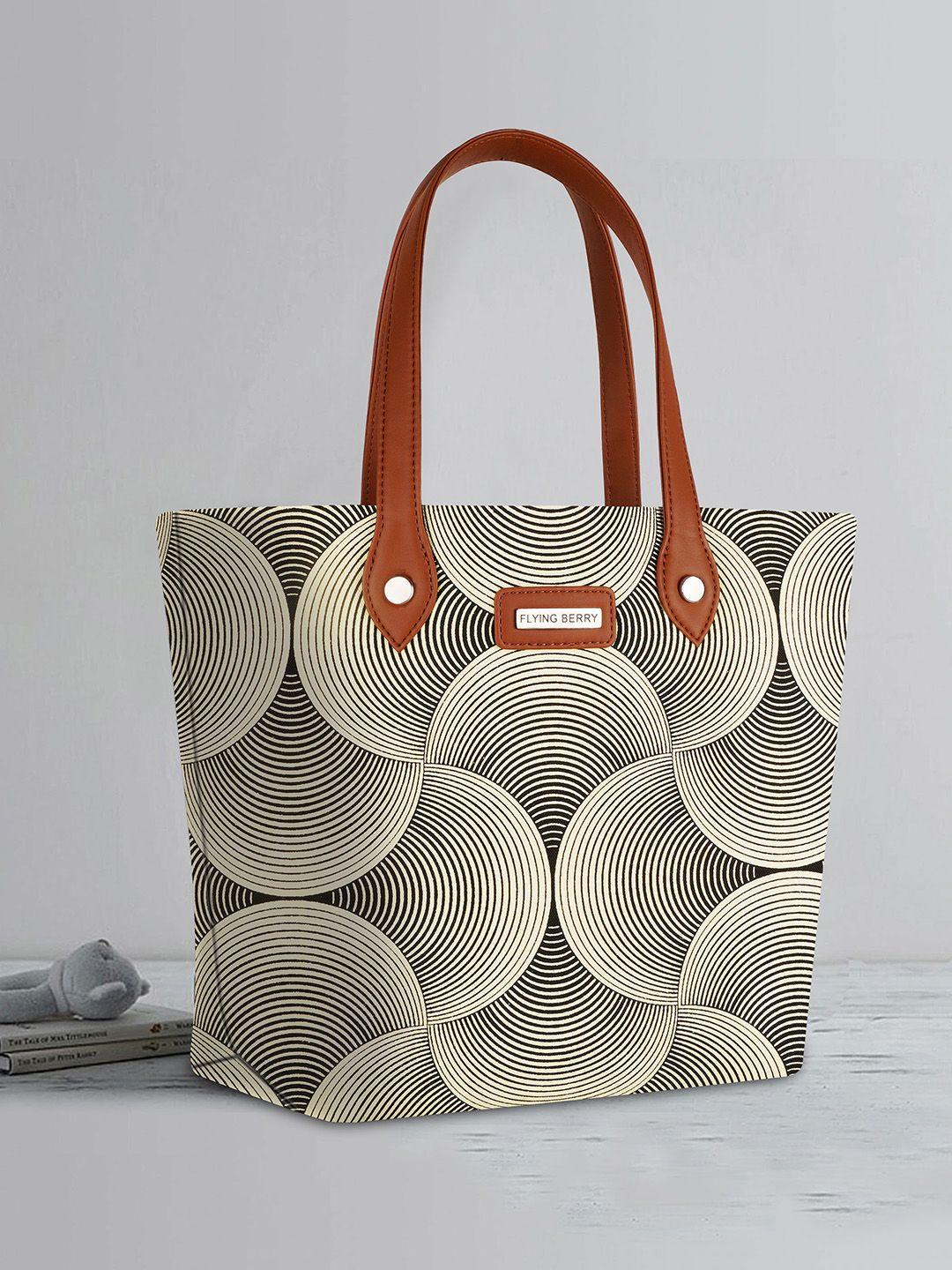 flying berry beige printed tote bag