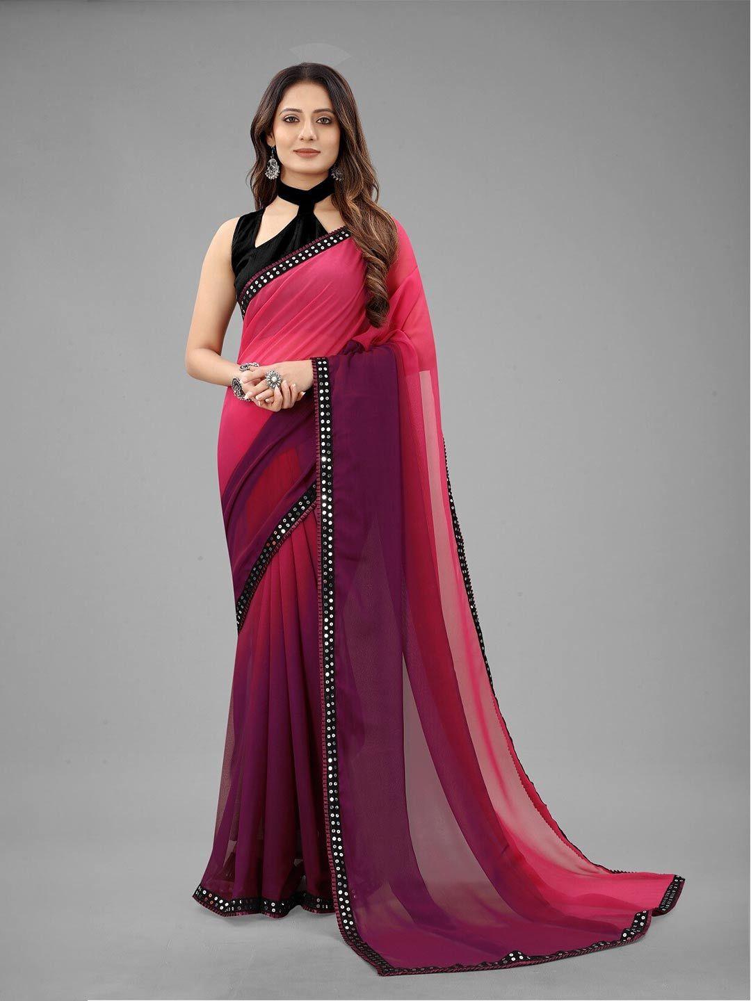 radadiyatrd ombre sequinned pure georgette saree