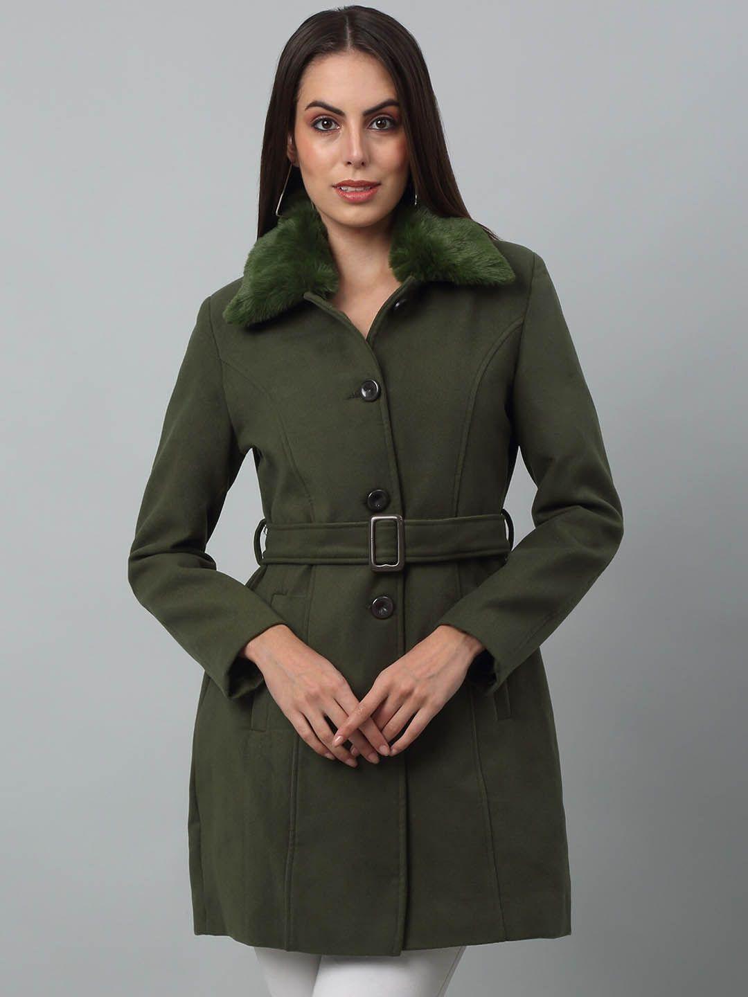 cantabil spread collar single-breasted overcoat