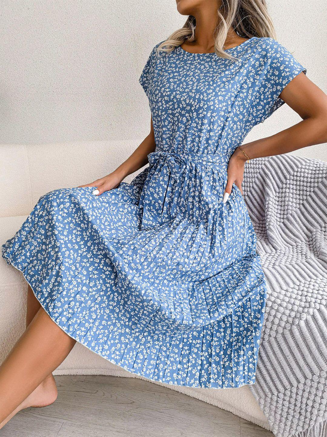 stylecast floral printed fit and flare dress