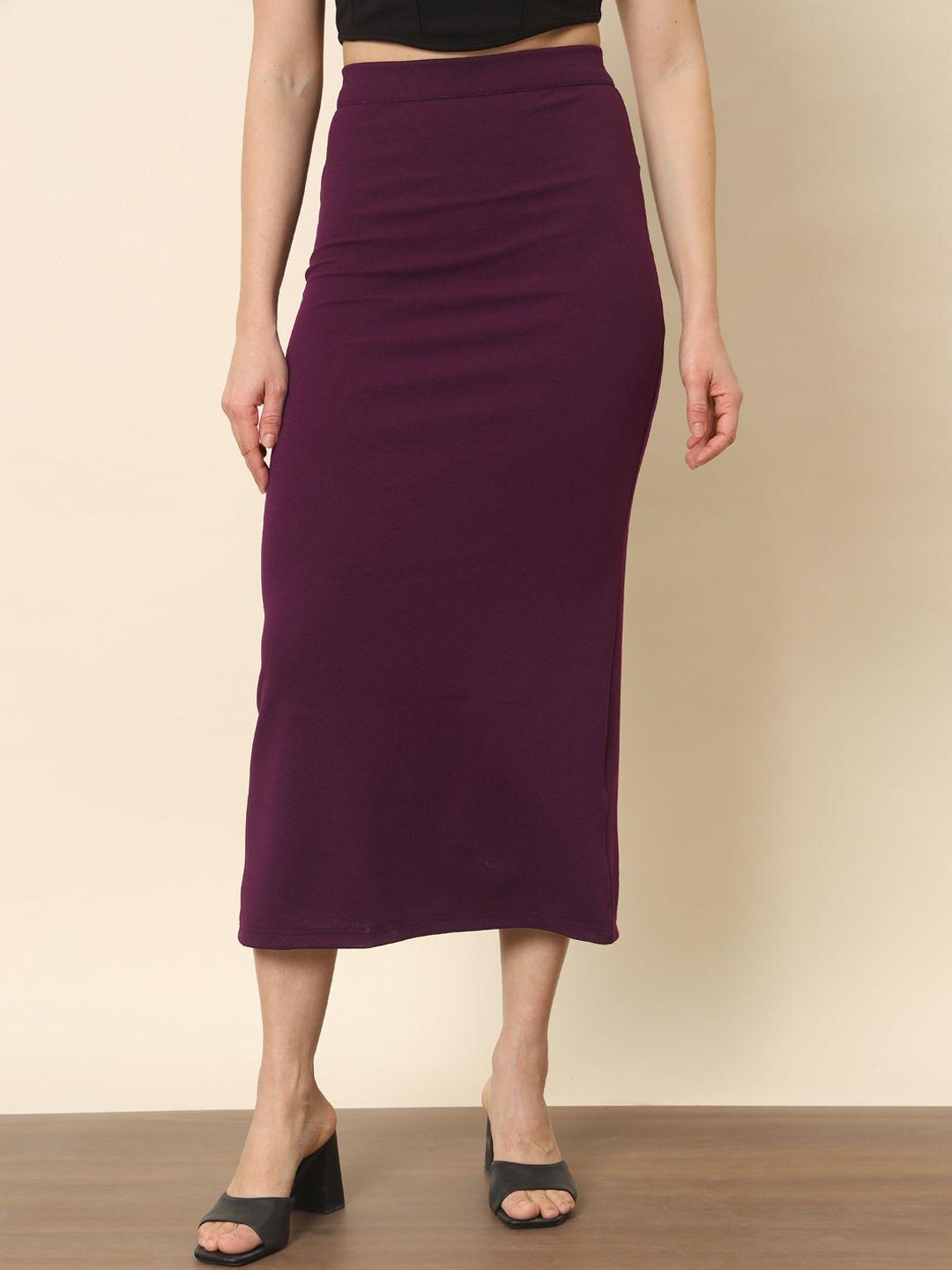 trend arrest straight fit slit midi skirt