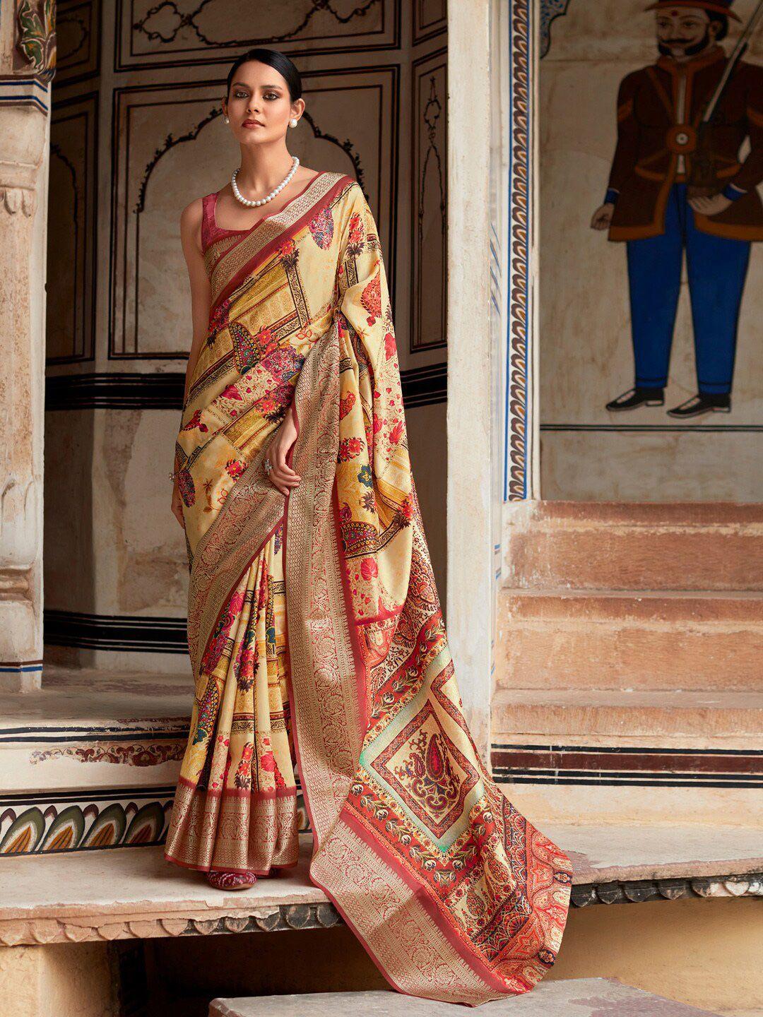 anouk printed floral woven design designer sungudi saree