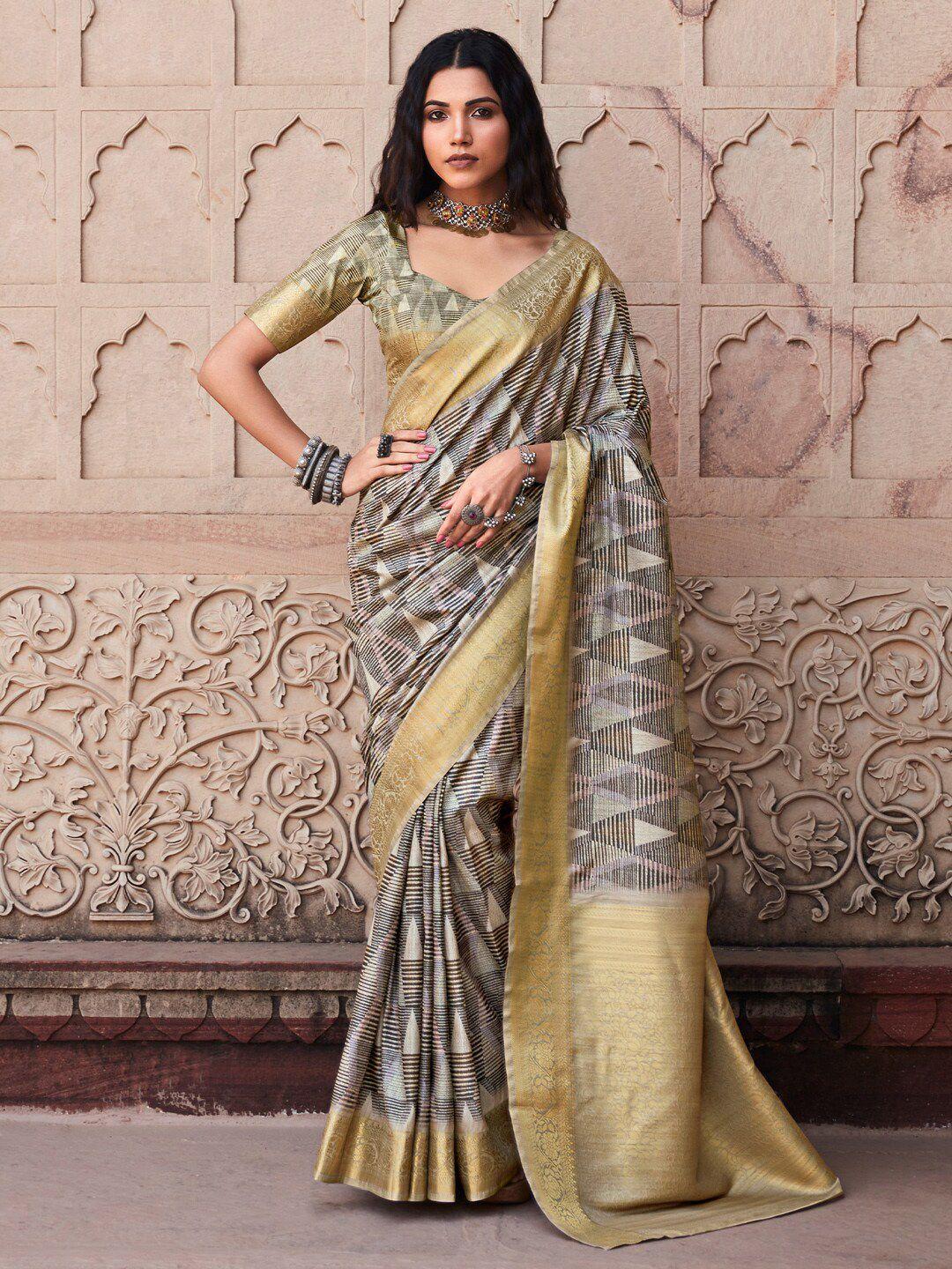 anouk woven design geometric designer banarasi saree