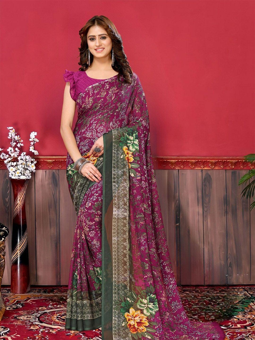 magmina floral printed saree