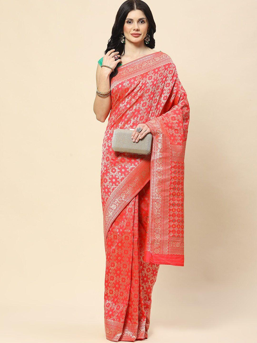 meena bazaar ethnic motifs woven design zari banarasi saree