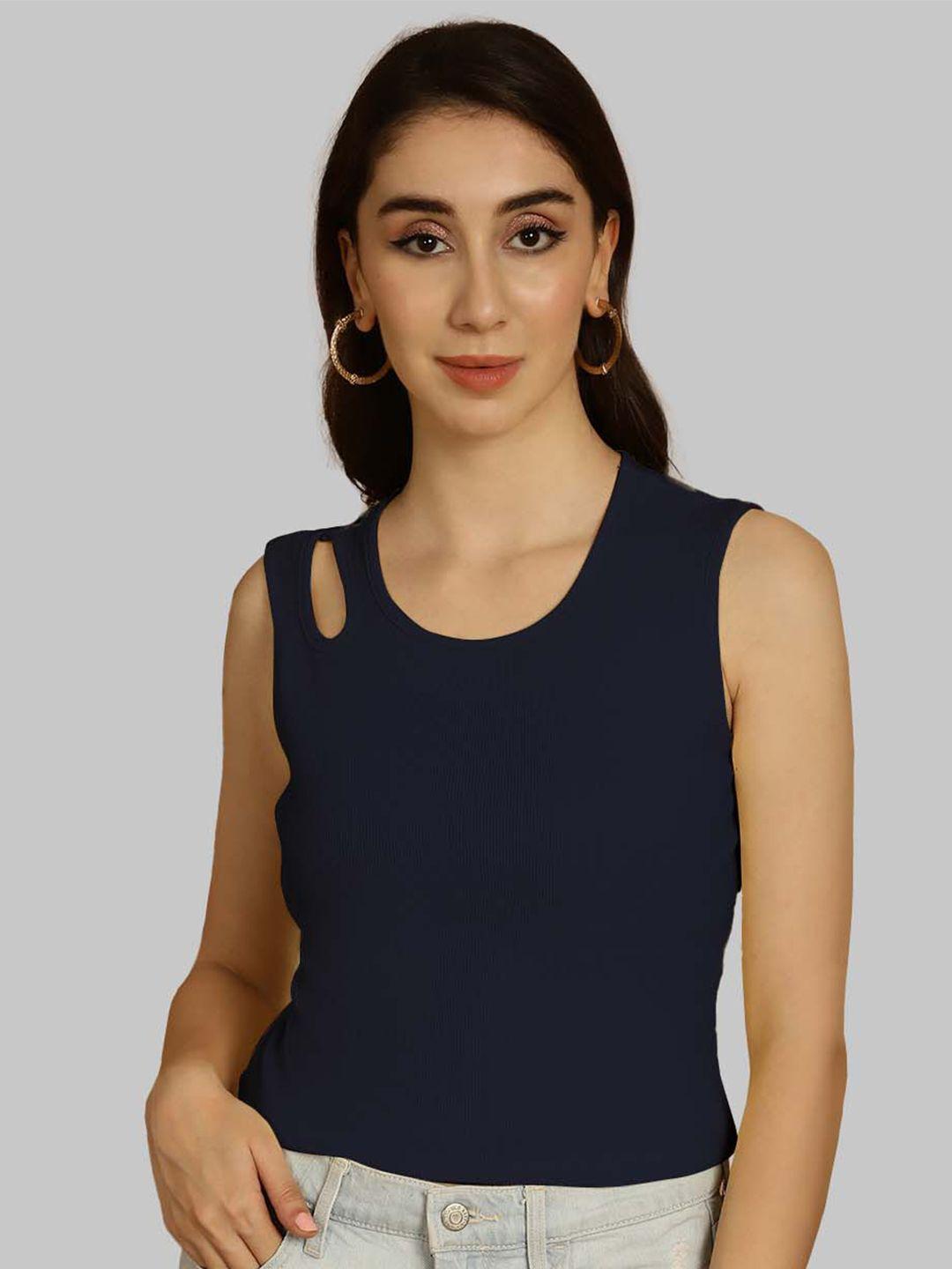 friskers round neck sleeveless crop top