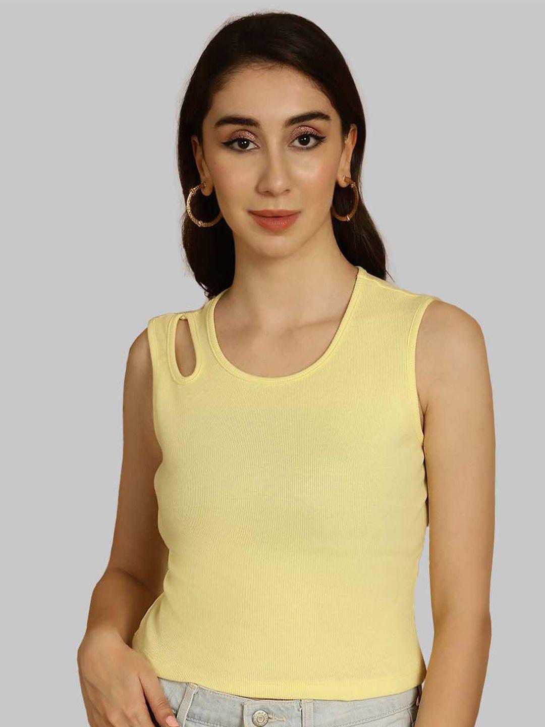 friskers round neck sleeveless crop top