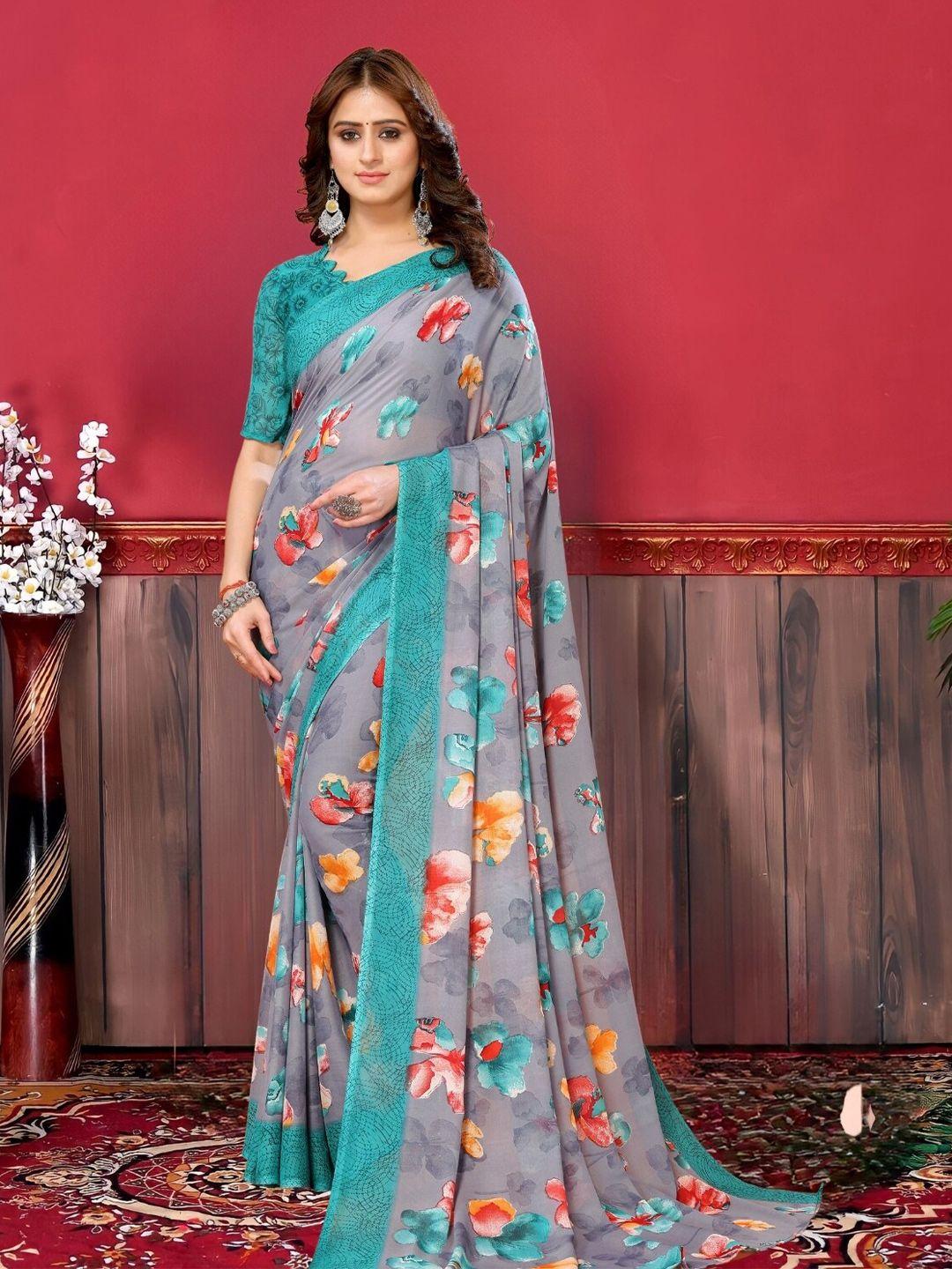 magmina floral printed saree