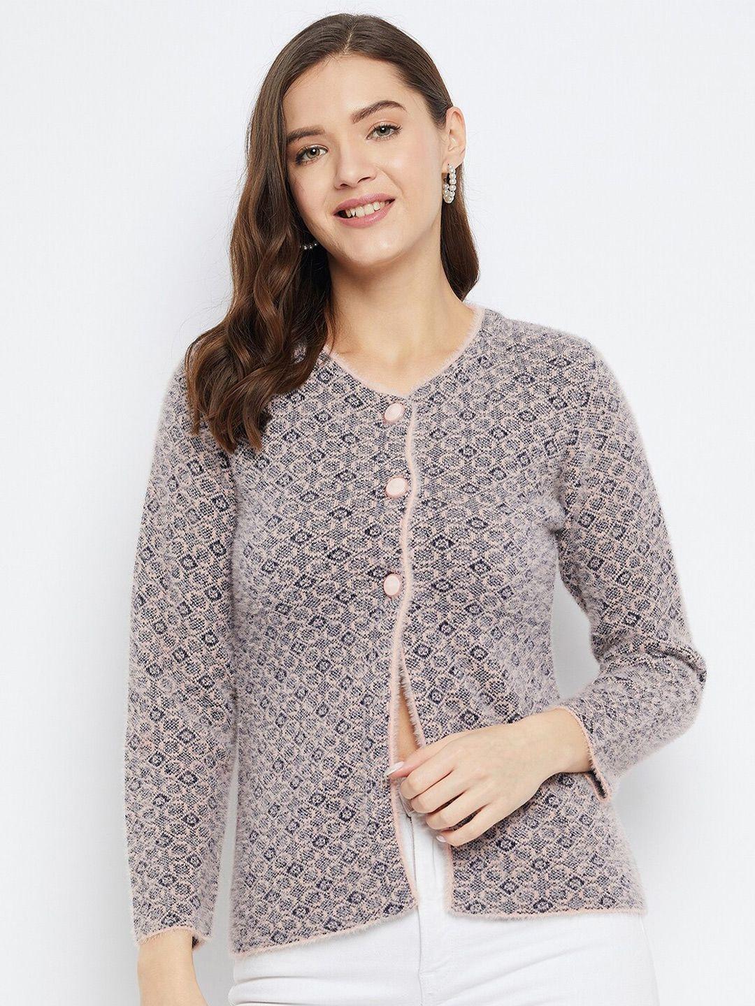 zigo ethnic motifs self design woollen cardigan