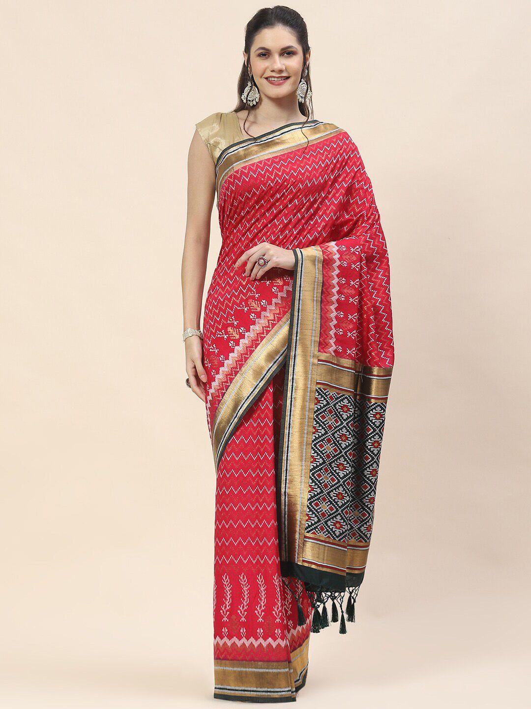 meena bazaar ethnic motif woven design art silk saree