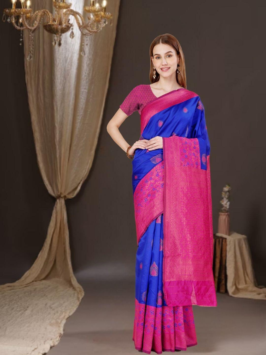 magmina ethnic motifs embellished zari woven design kanjeevaram saree