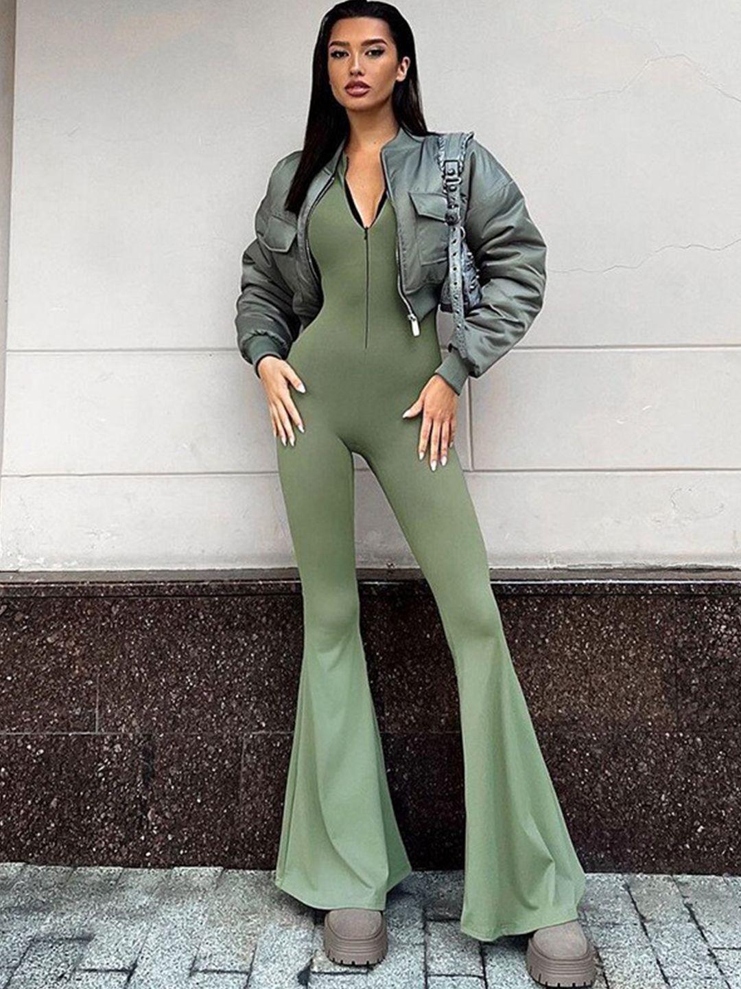 stylecast green basic jumpsuit