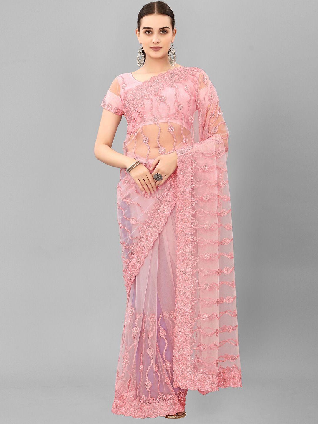 jsitaliya embellished embroidered net saree