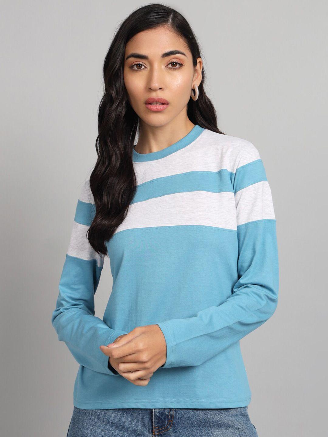 the dry state striped cotton round neck t-shirt