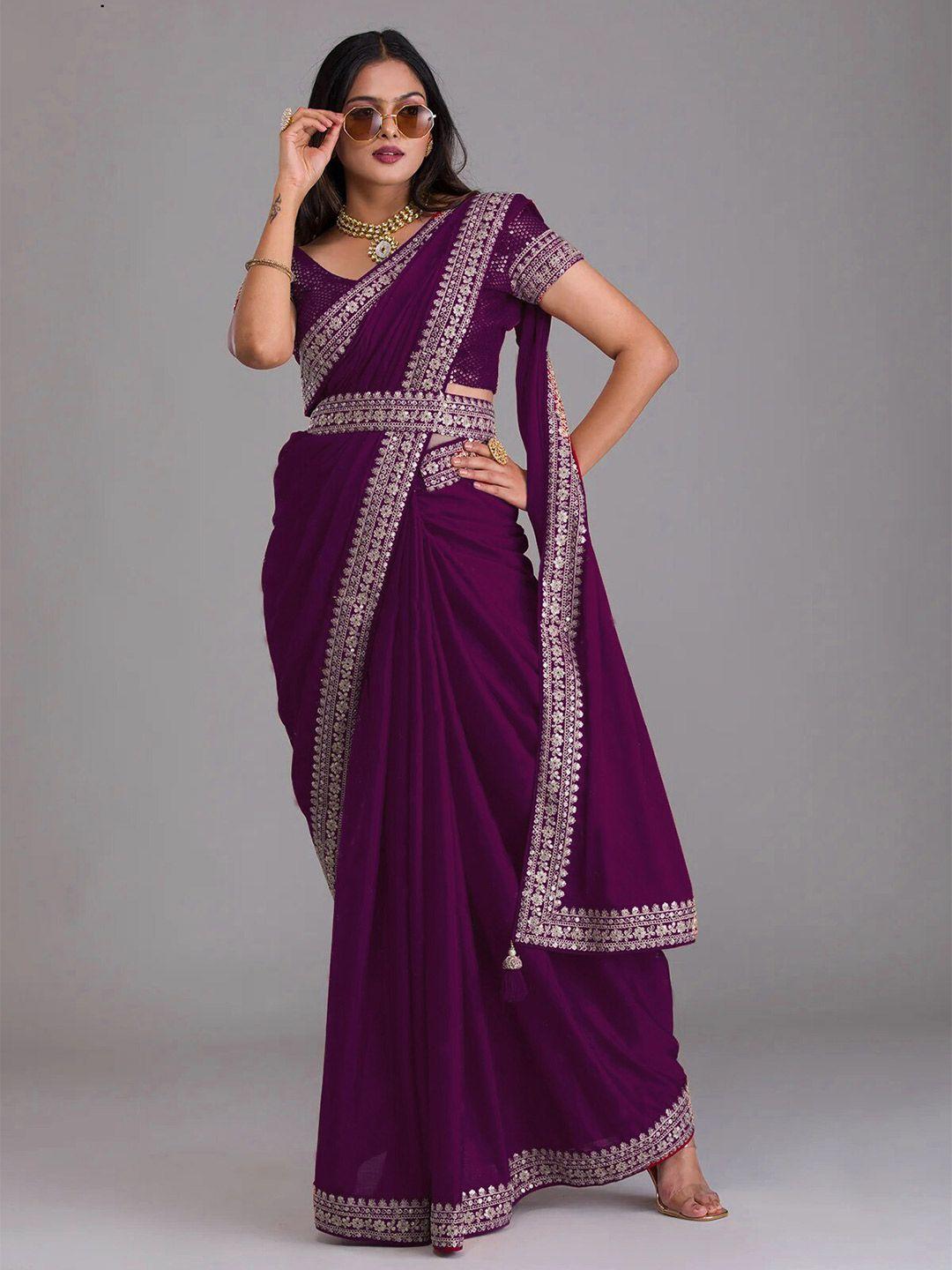 radadiyatrd sequin embellished pure georgette saree