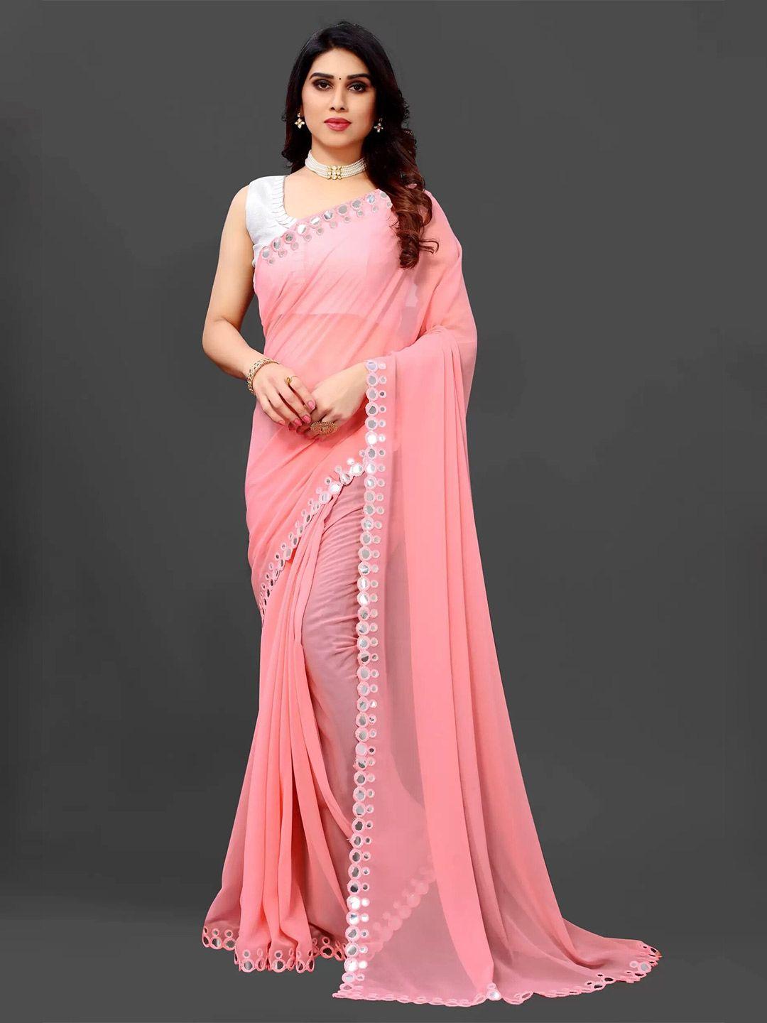 radadiyatrd mirror embellished pure georgette saree