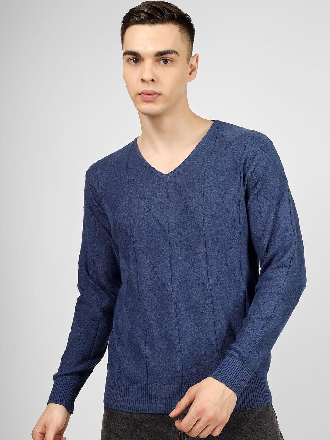 invictus self design v-neck cotton pullover