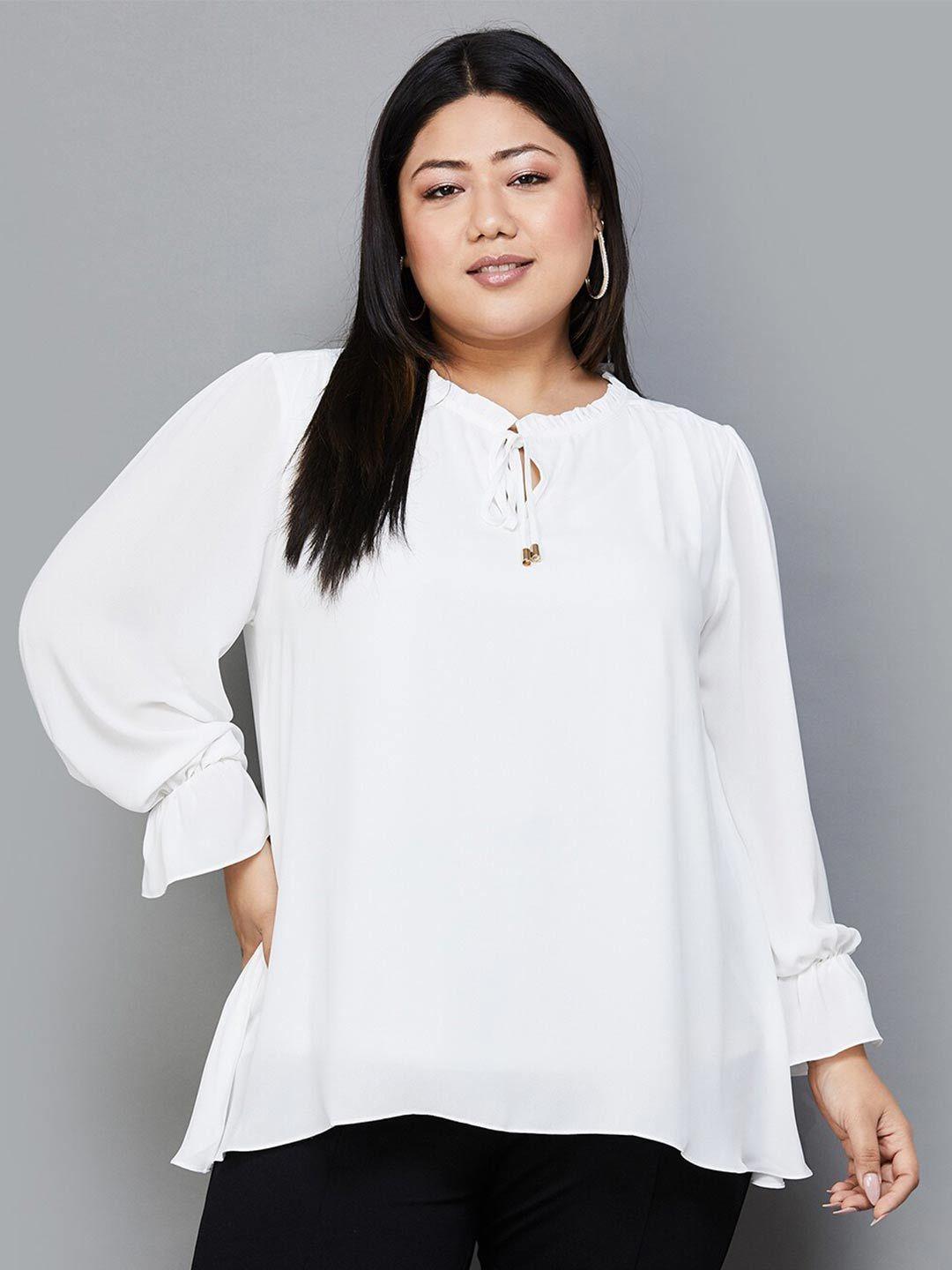 nexus by lifestyle tie-up neck a-line long top