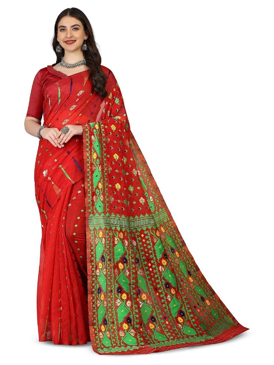 radadiyatrd ethnic motifs silk cotton jamdani saree