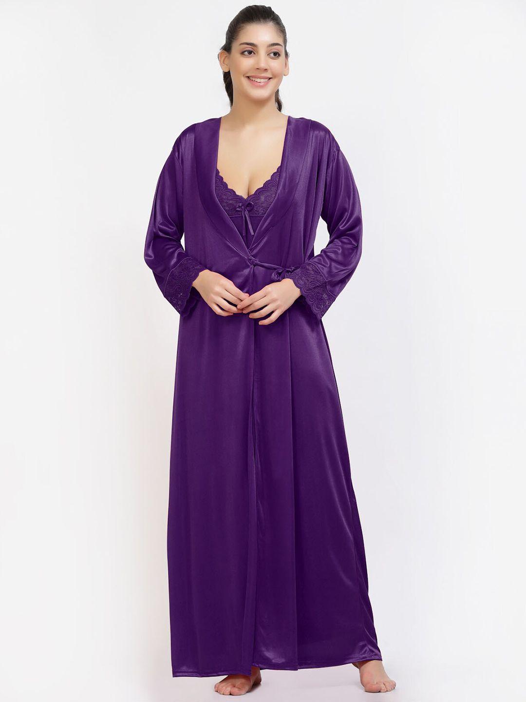 night keys pack of 2 satin maxi nightdress with robe