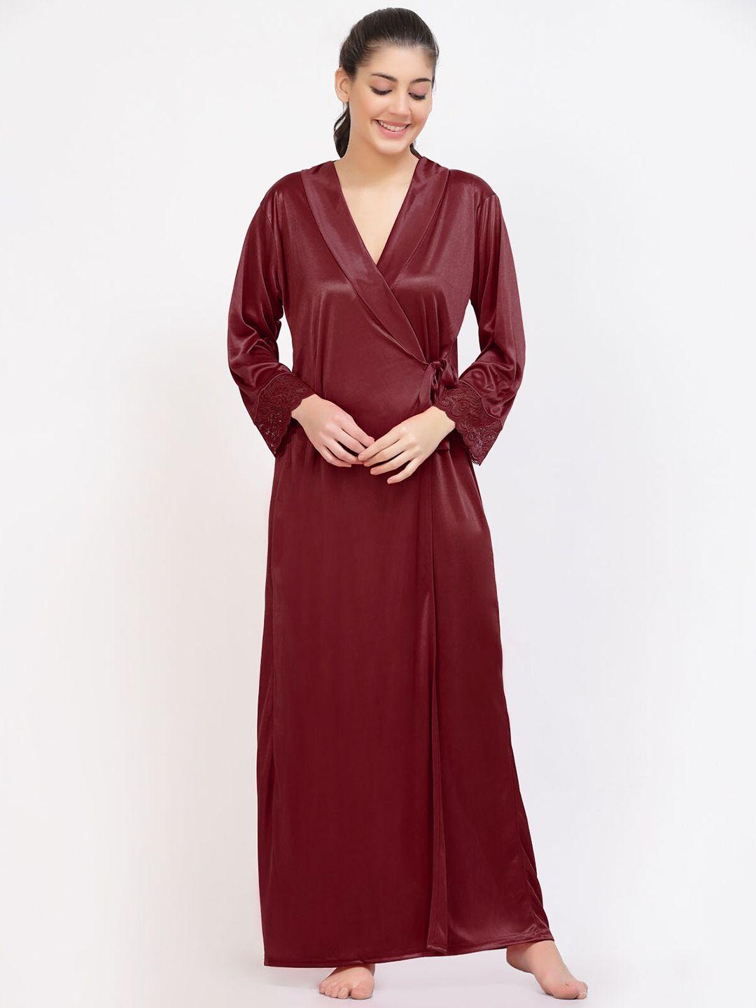 night keys pack of 2 satin maxi nightdress with robe