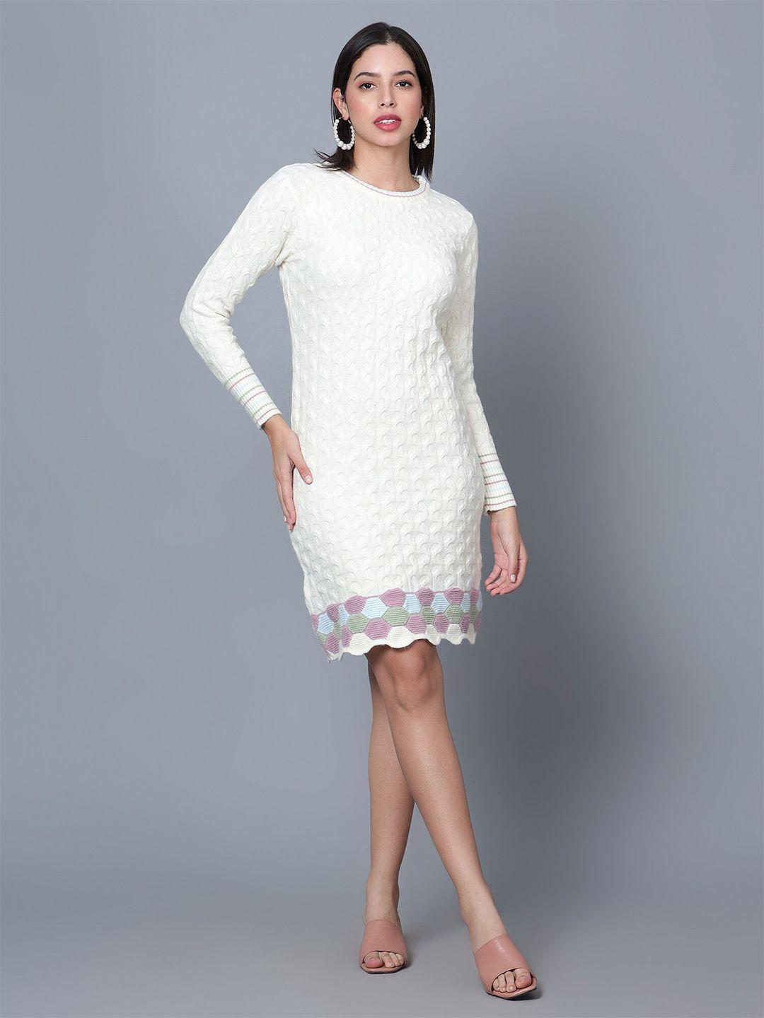 chemistry self design woollen sheath dress