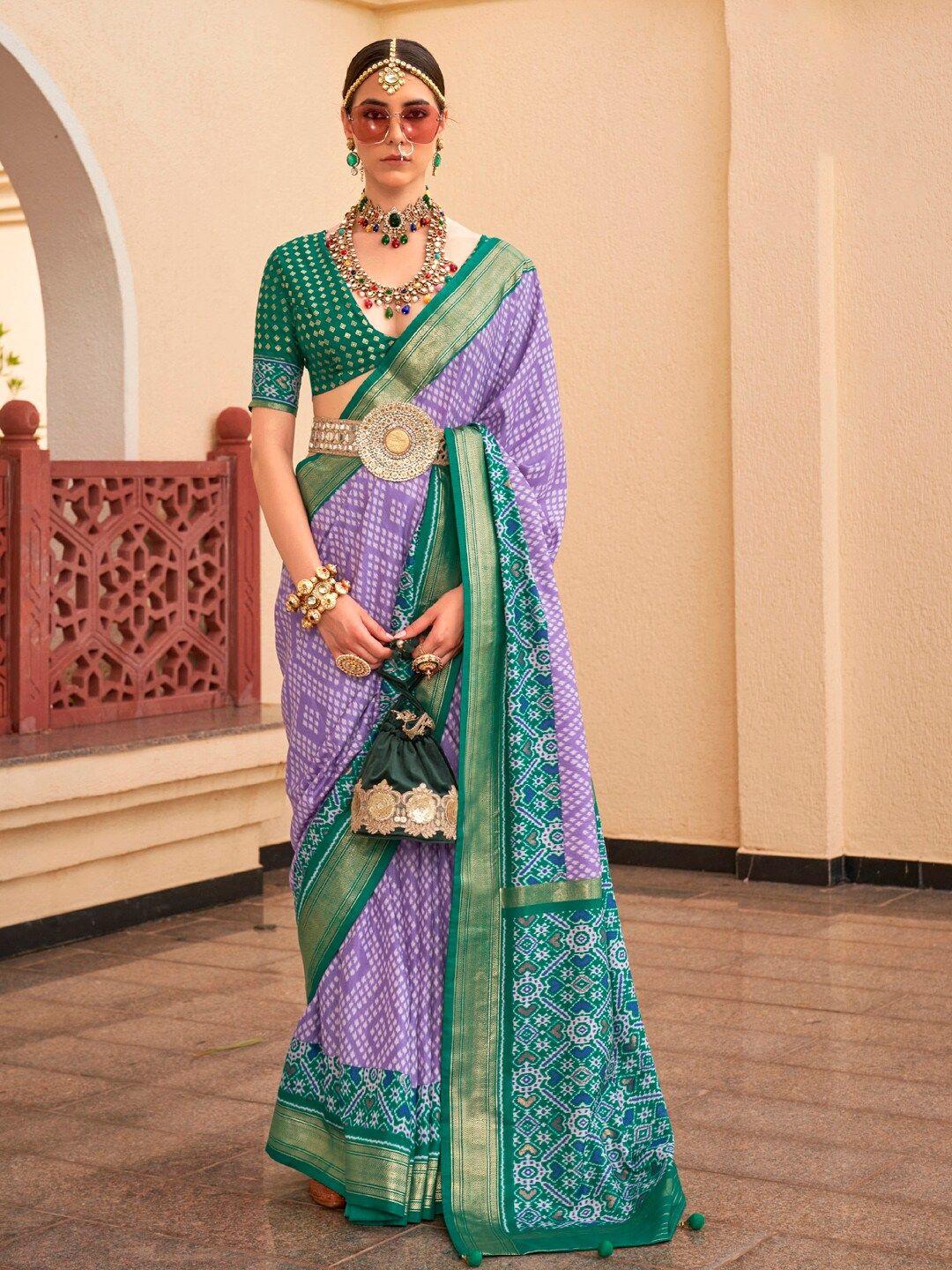 anouk ethnic motifs printed designer ikat saree