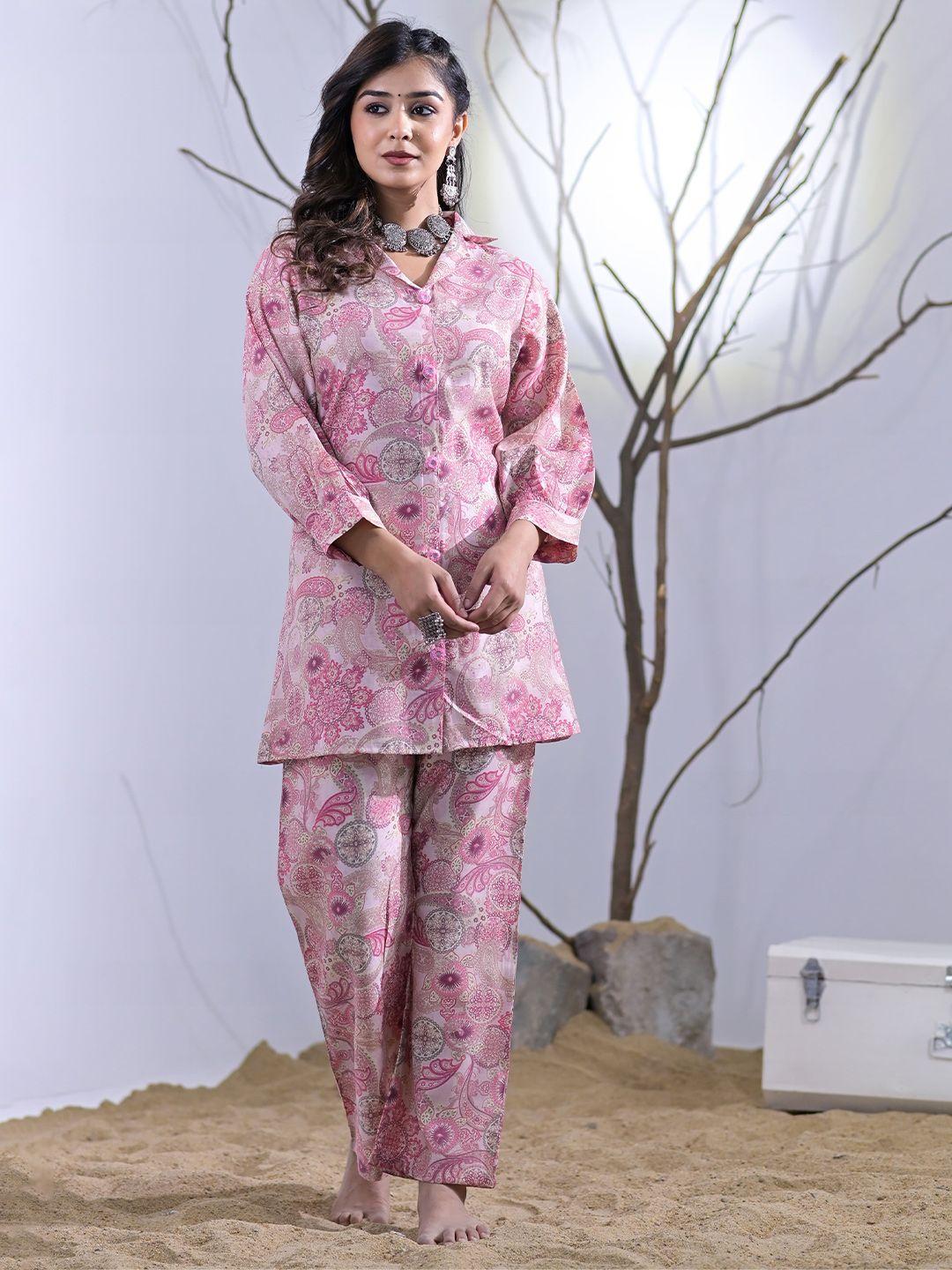 advya printed tunic & trousers co-ords set