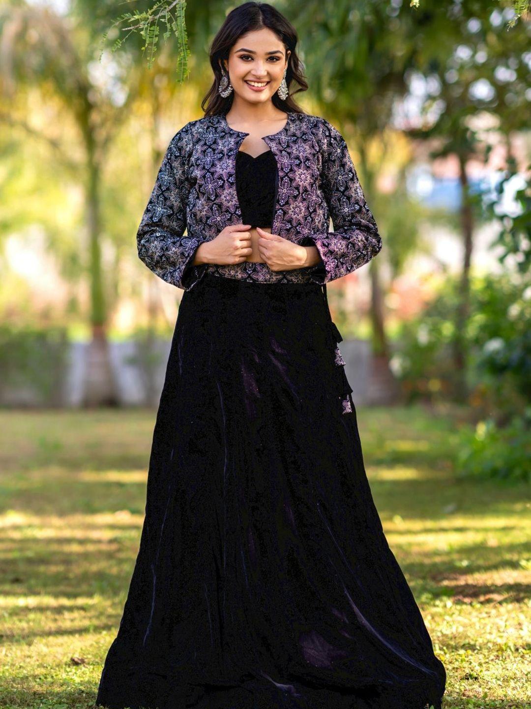 house of jamoti black ready to wear lehenga & blouse