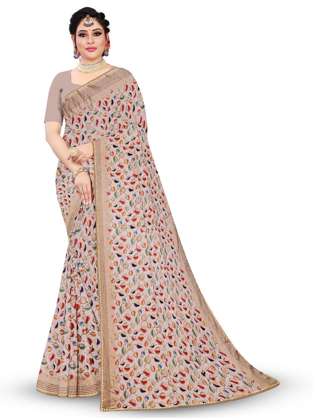 reboot fashions floral printed embellished maheshwari saree