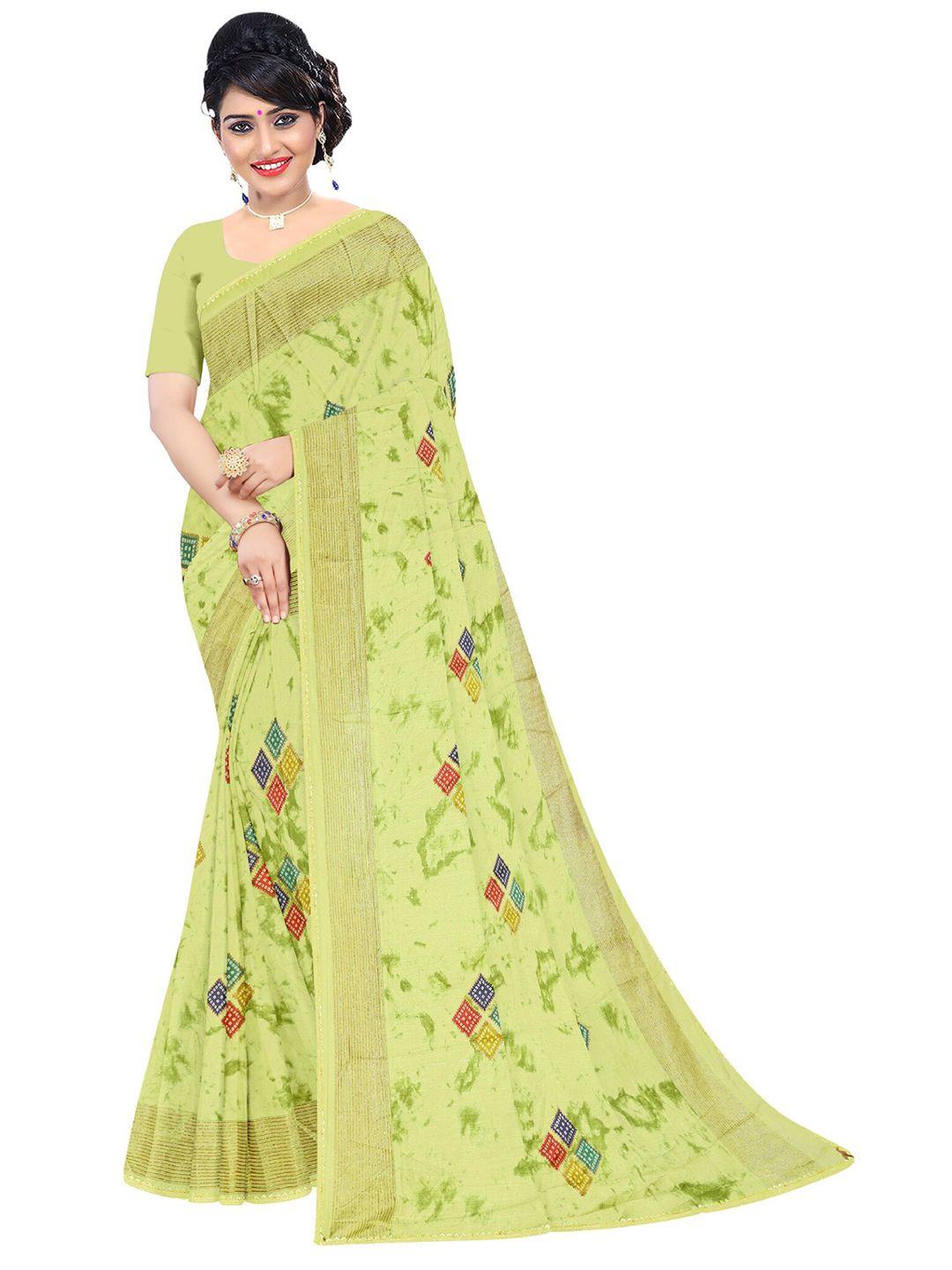 reboot fashions geometric printed gotta patti embellished maheshwari saree