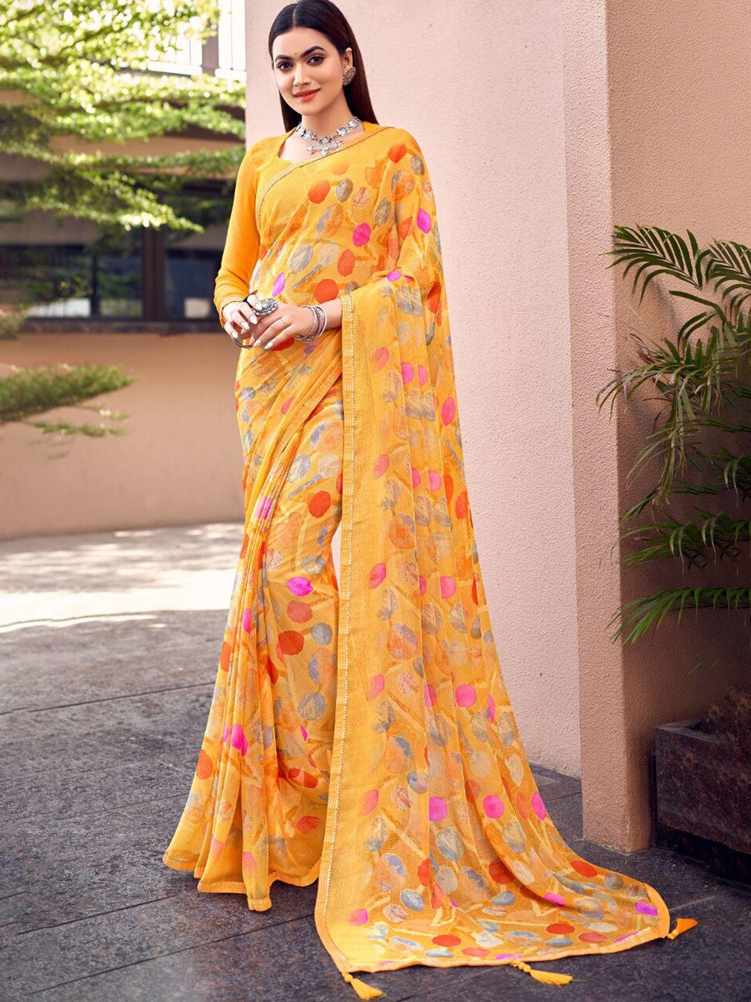 reboot fashions floral printed embellished maheshwari pure chiffon saree