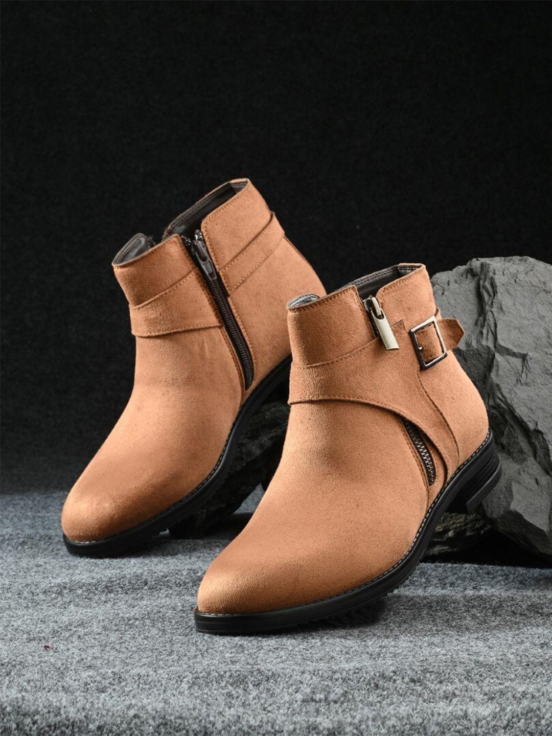 dressberry women casual block-heeled chelsea boots