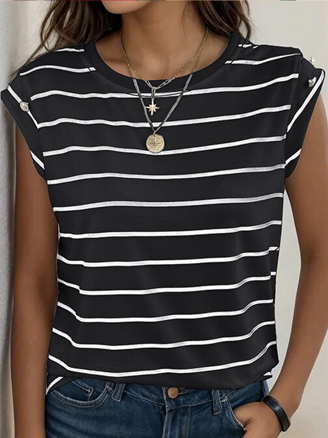 stylecast striped georgette regular top