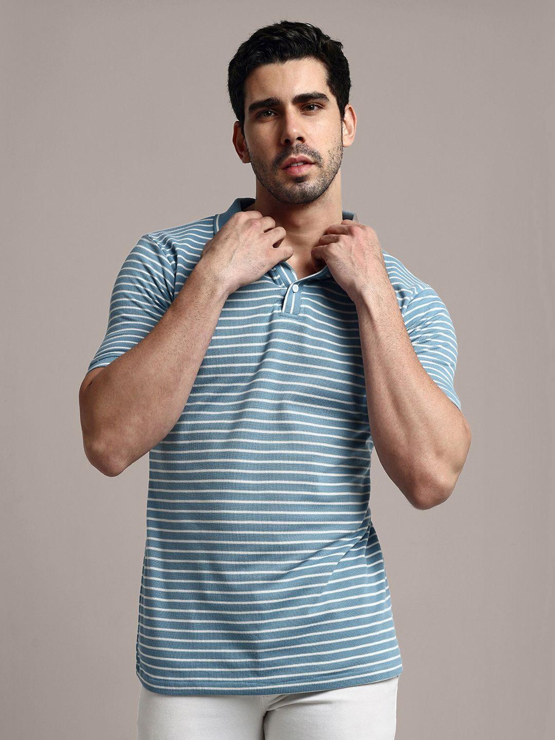 greciilooks horizontal striped polo collar short sleeves t-shirt