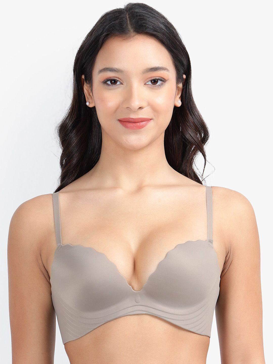 parkha half coverage heavily padded push up bra with organic