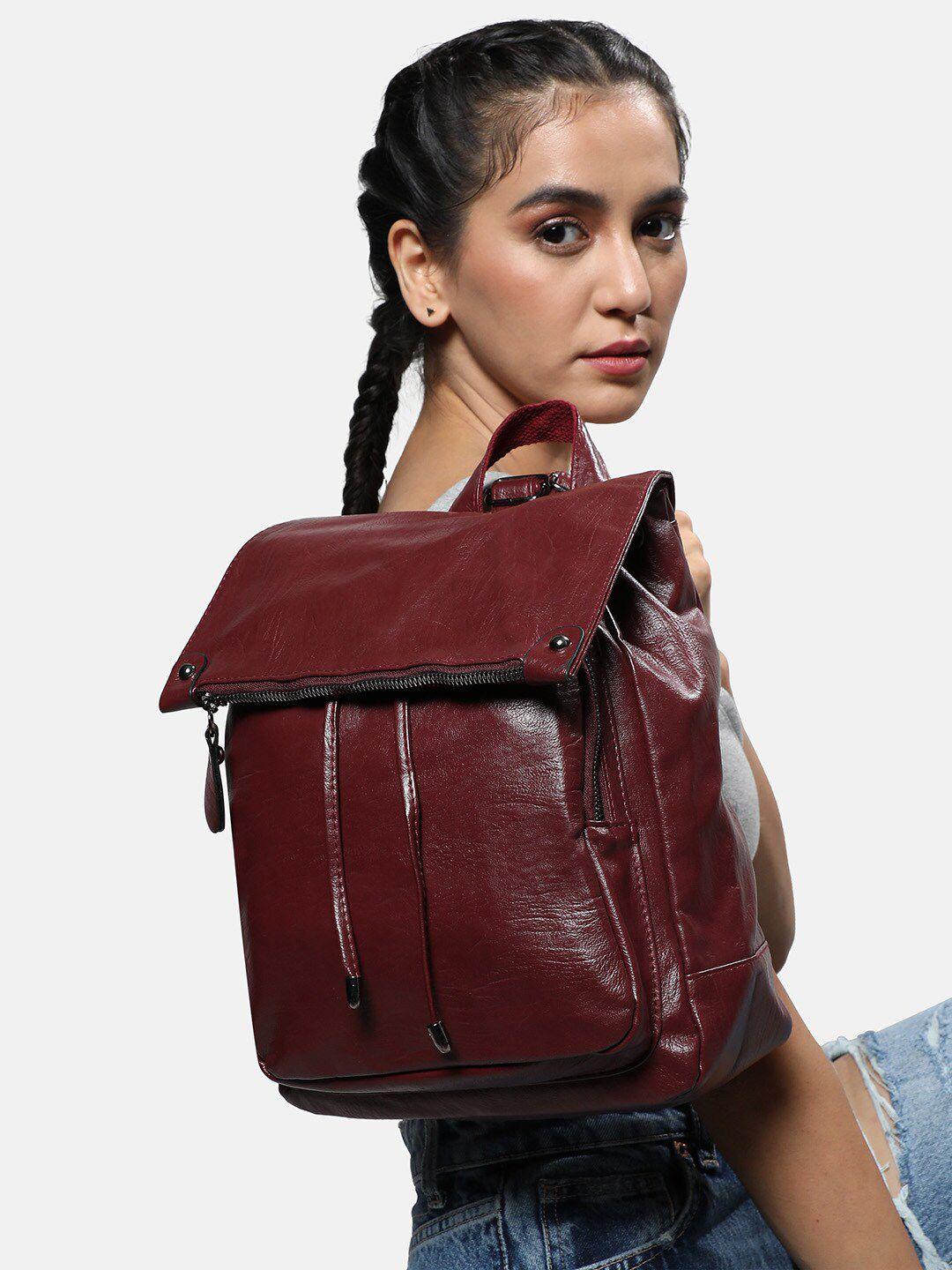 haute sauce by campus sutra women red backpack