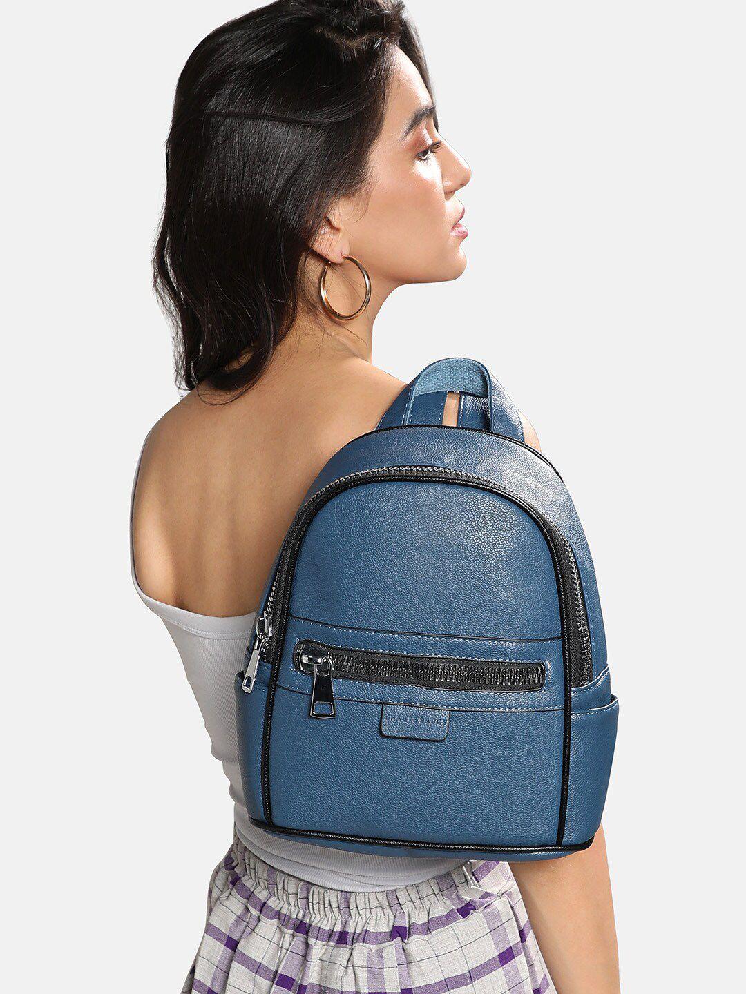 haute sauce by campus sutra women blue backpack