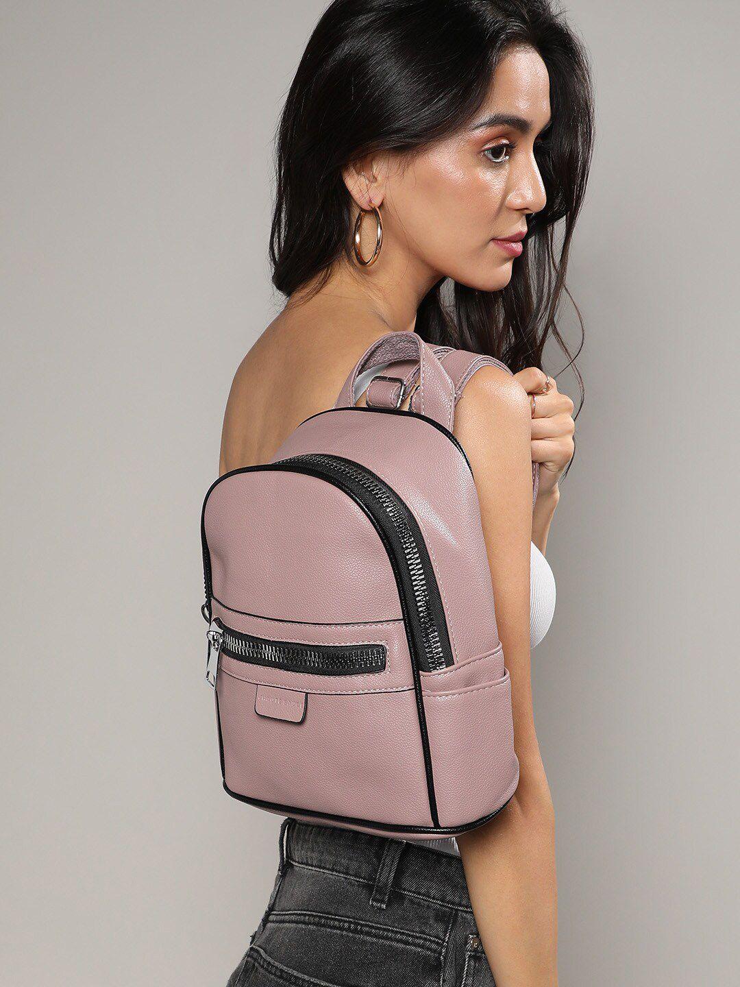 haute sauce by campus sutra women pink backpack