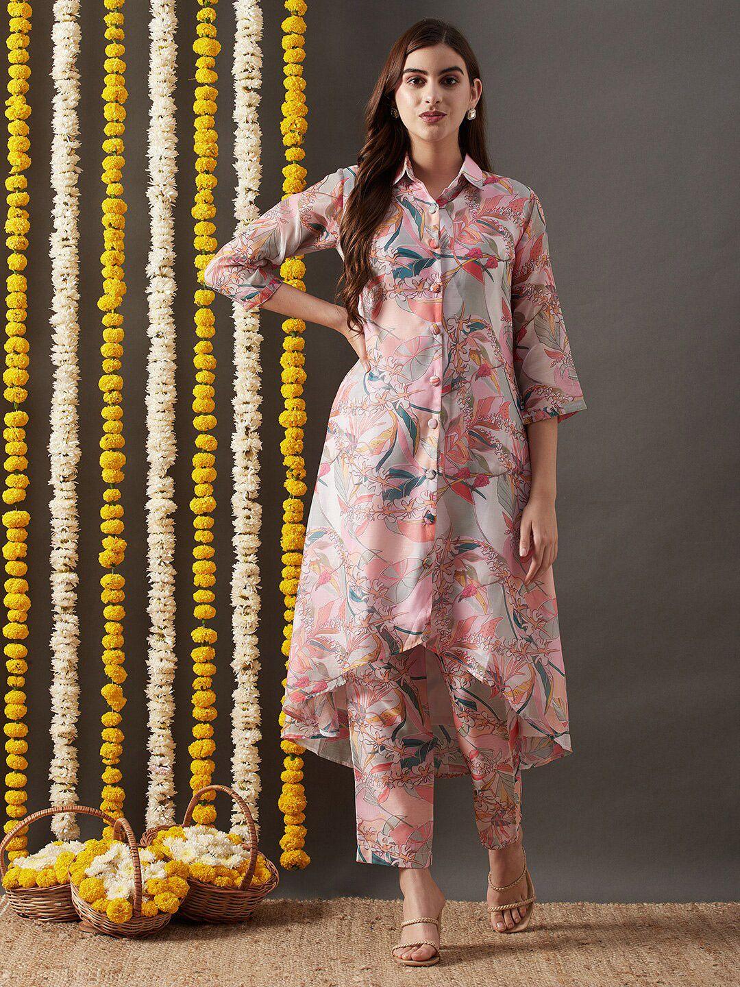 rajgranth floral printed kurta with trousers set