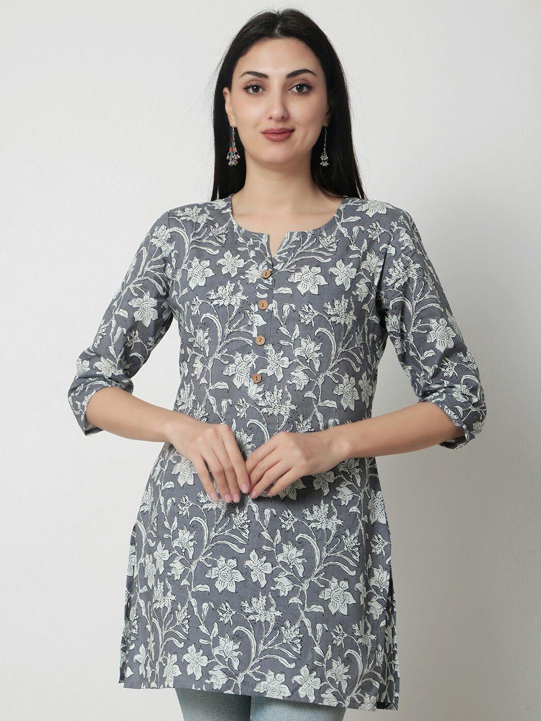 kalini floral printed round neck cotton top