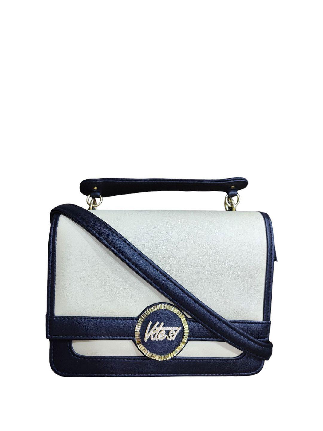 vdesi colourblocked structured top handle flip bag