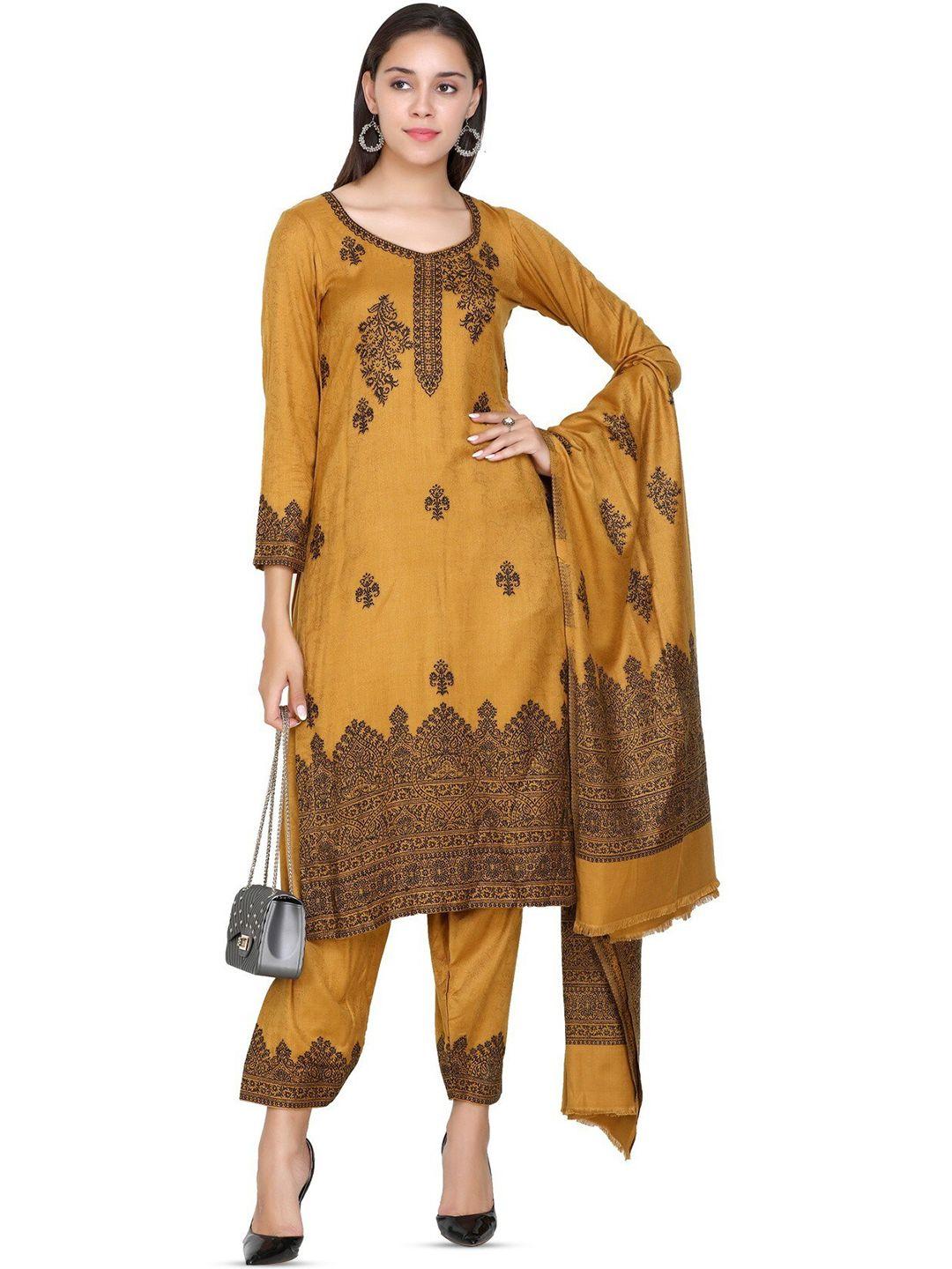 kidar ethnic motif woven design unstitched dress material