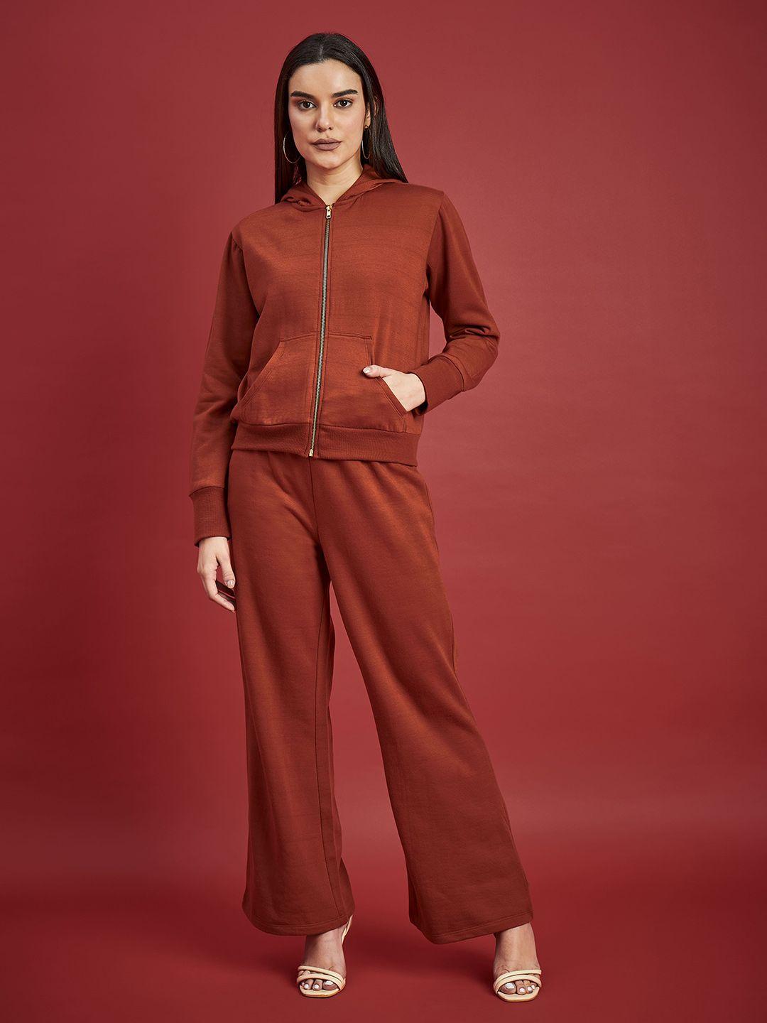 dressberry rust hooded sweatshirt with trousers co-ords