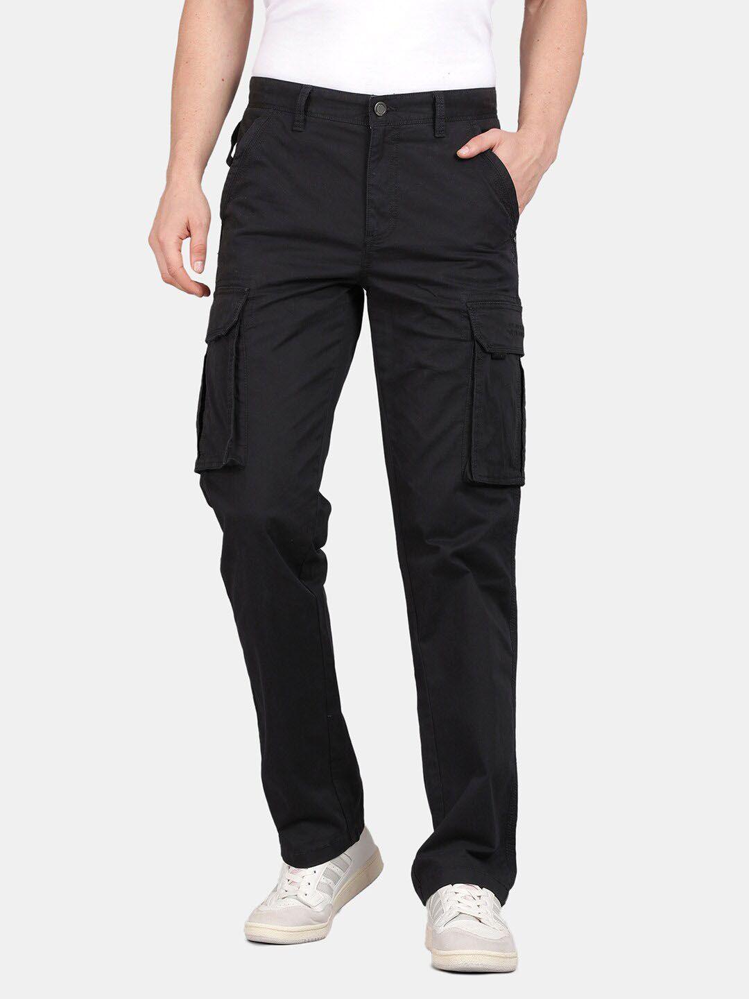 t-base men regular fit mid rise cotton cargos