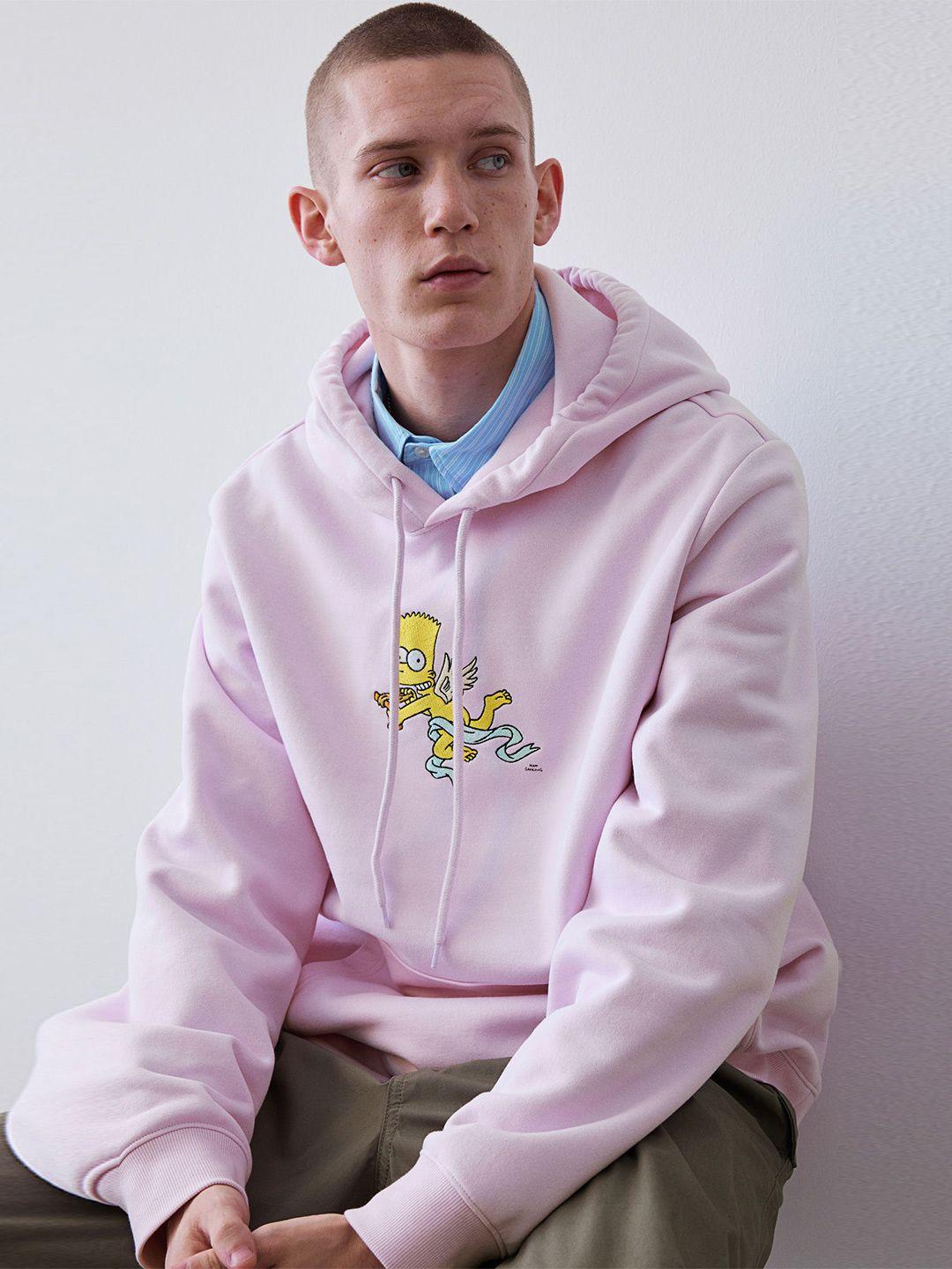 h&m the simpsons printed regular fit hoodie sweatshirt