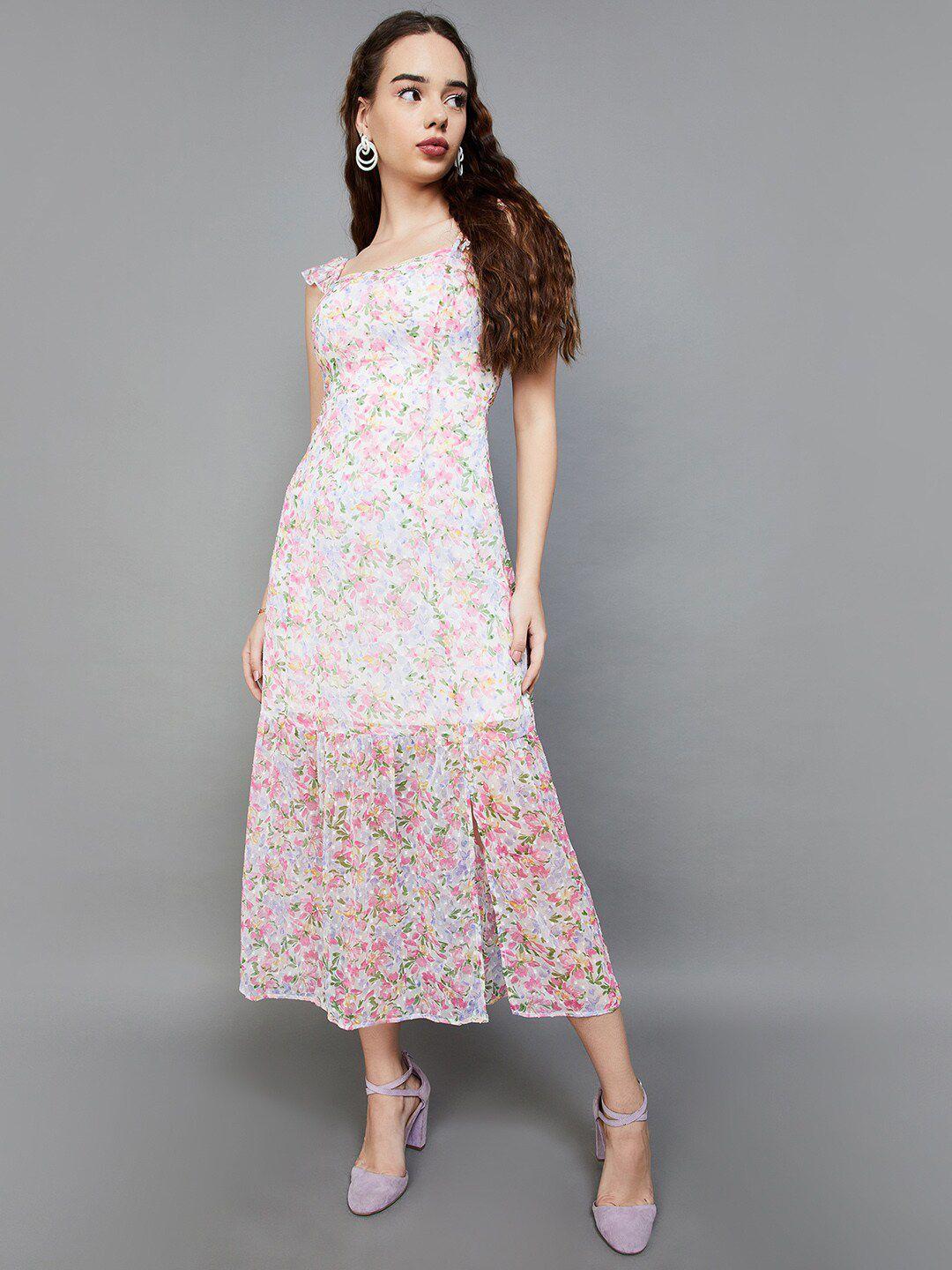 ginger by lifestyle floral printed round neck sleeveless maxi dress