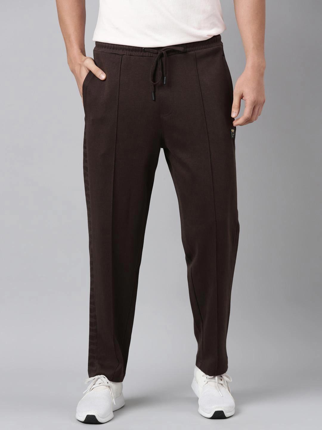 fila men regular fit cotton track pants