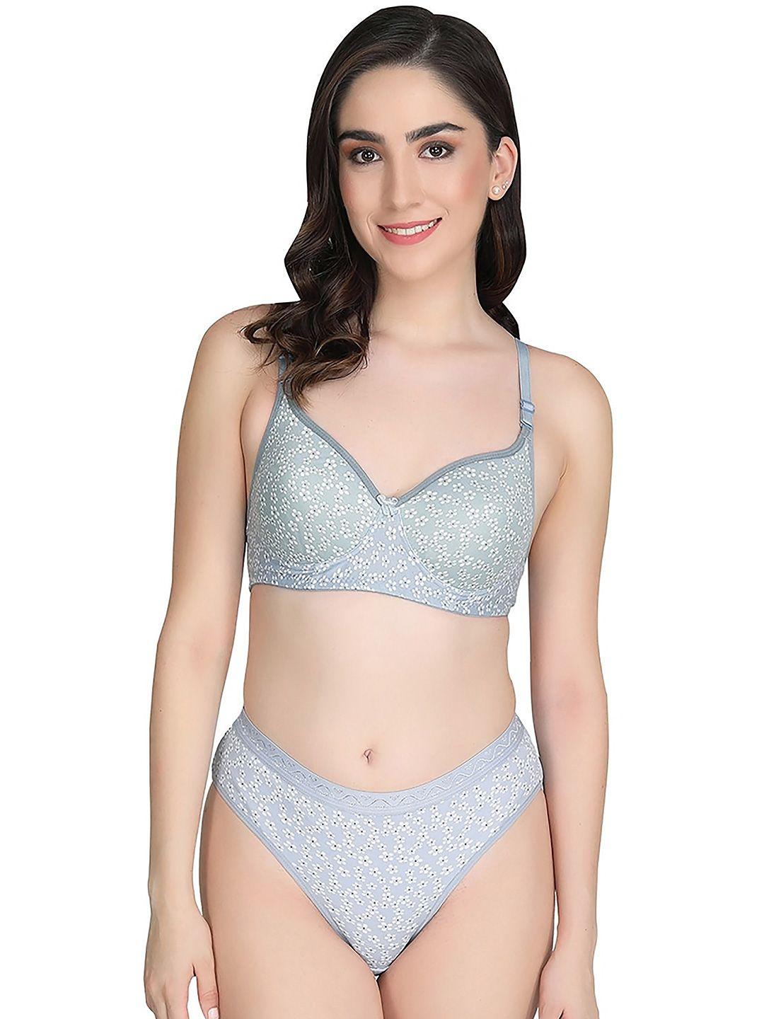 arousy printed cotton lingerie set