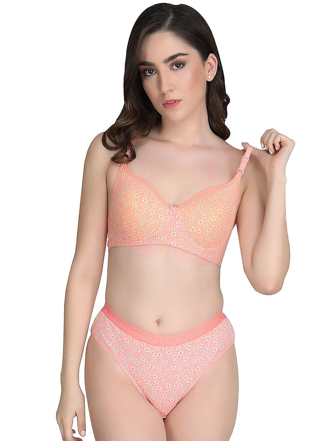 arousy printed cotton lingerie set